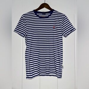 Polo Ralph‎ Lauren Crewneck Slim Fit Cotton Top Striped Casual Nautical Women SP
